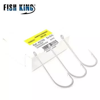 FISH KING 401SS Крючок с колючкой из нержавеющей стали 6/0#-1/0# 25шт/упак. 1#-8# 50шт/упак. Для ловли карпа на отсадку 1