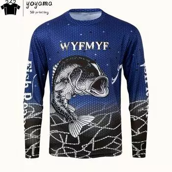 Fish Print T shirt Men Fashion Men Long Sleeve T-shirt 3D Print Fish Graphic T shirts Men s Clothing Vintage Casual Mens Clothes S