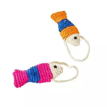 Fish Shape Cat Scratcher Interactive Sisal Rope Cat Scratch Board Scratching Pad for Cat Kitten
