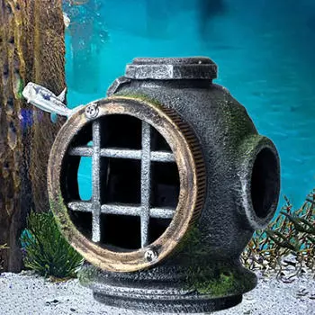 Fish Tank Decoration Hideout,Fish Cave Hut Toy Aquarium Ornament,Resin Figurine for