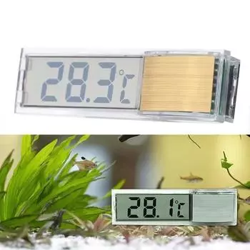 Fish Tank Thermometer Electronic LCD Digital Display Aquarium Temperature Measurement Fish Tank Temp Meter Aquarium Accessories серебряный