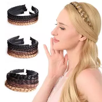Рыбья кость коса ленивый парик скрученная коса повязка на голову женская повязка для волос шпилька в стиле бохо нескользящий головной убор свадебные аксессуары для волос укладка 1cm