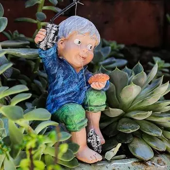 Садовое украшение в виде рыбака, фигурка из смолы, украшения для газона, дома, рыбака, декоративная скульптура для домашнего офиса, двора