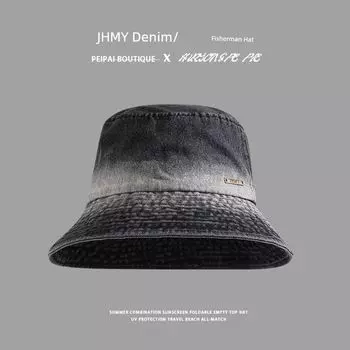 Fisherman Hat Easiest for Match Women s UV Protection Sun Protection Hat Minimalist Pure Color Korean Style Japanese Style Face Show Small Bucket Cap C2654JHMY Denim FISHERMAN HAT BLACK M(56-58cm)