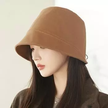 Рыбацкая шляпа женская весна осень солнцезащитная теплая шляпа большая шляпа плоский верх тазик шляпа чёрный