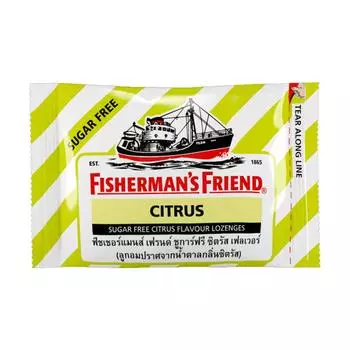 Fisherman s Friend Lozenges, Цитрусовые, пастилки со вкусом цитрусовых без сахара, 25 г. х 6/12/24 шт. 25 g. x 6 pcs