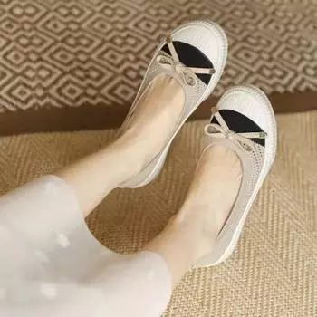 Fisherman Shoes Women New Loafers Comfortable and Breathable Knitted Single Shoes Soft Bottom Platform Sole Sports Shoes 35