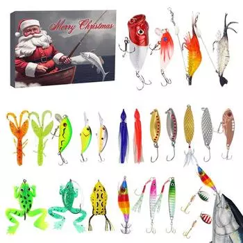 Fishing Christmas Countdown 24 Day Countdown Calendar Calendar With Fishing Lures Set Collectible For Fishing Lover Adult For as picture