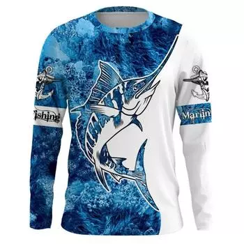 Fishing Enthusiast Men s and Women s 3D Print T-shirt Street Casual Long Sleeve Crew Neck Tees Top Fall Clothing S