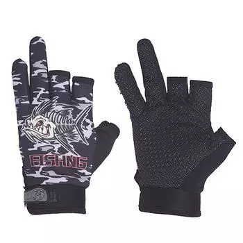 Перчатки для рыбалки, перчатки с тремя пальцами, солнцезащитные перчатки, перчатки с защитой от солнца для езды на велосипеде, фотосъемки красный