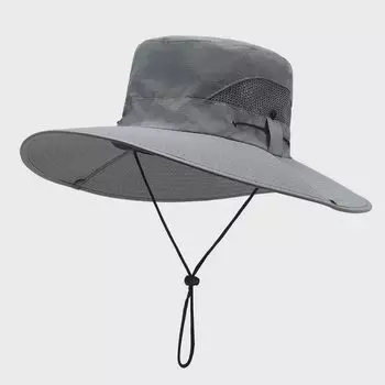 Fishing Hat Men s Hat Breathable Hiking Sun Protection Hat UV Protection Summer New Arrival Sun-Shade Fisherman Hat Outdoor Sun Hat Light gray One size