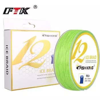 Fishing King 100 м/150 м/300 м 12x прядей плетеная леска мультифиламентная леска PE плетеная леска 100M-0.16mm-20LB зелёный