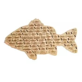 Fishing Logo Decor Handcrafted Wooden Artwork Decorative Desktop Ornament Gift for Fishing Enthusiasts Home Office Decoration A