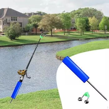 Fishing Rod Holder Pole Ground Lightweight Detachable with Bells Support for