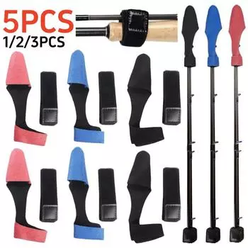 Fishing Rod Tie Tip Cover Sleeves Pole Strap Belt Fastener Protector Case Pole Glove Bandage Sleeves Outdoor Fishing Accessories красный