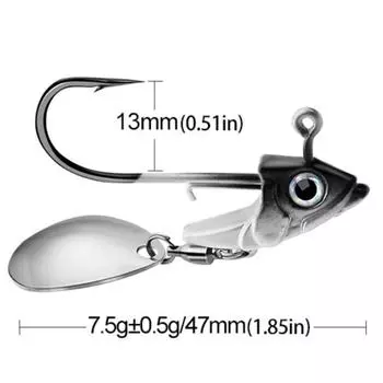 Fishing Simulation Lure False Bait Lead Head Hooks Floating Fishing Accessories 7.5g±0.5g 4.7cm/1.85in