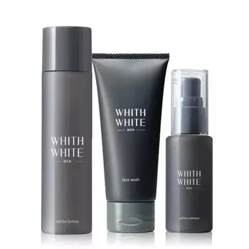 Fiss White Men s Skin Care Set, Quasi-drug, Whitening Lotion, Face Wash, Serum (Acne/Stain Prevention)