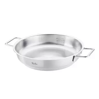 Fissler Serve Pure Gas IH Oven Полностью нержавеющая сталь Сделано в Германии Японская сковорода, кастрюля для двух рук, 28 см, Коллекция, Совместимая, Безопасная, Сталь, [Авторизованный серебряный