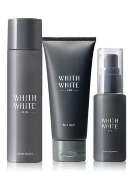 Fisu White Skin Care Отбеливающая сыворотка для лица Мужской набор, квази-препарат, лосьон, средство для умывания, (Профилактика появления прыщей и пятен)