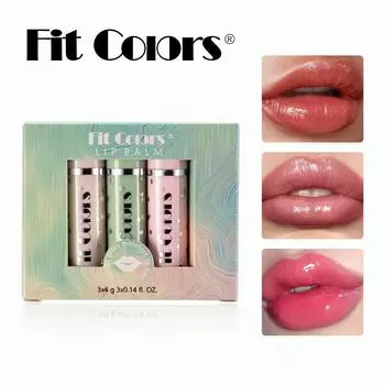 Fit Colors Увлажняющая и увлажняющая губная помада Три набора коробочек с изменением температуры Мятный бесцветный бальзам для губ «три в одном»