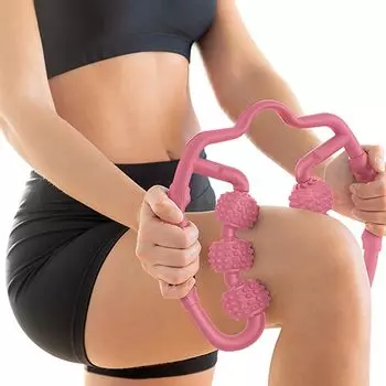 Fit Roller Pro, шестиколесный ролик для мышц фасции, массажный ролик для снятия боли в мышцах бедра, уменьшения целлюлита, массажа глубоких тканей