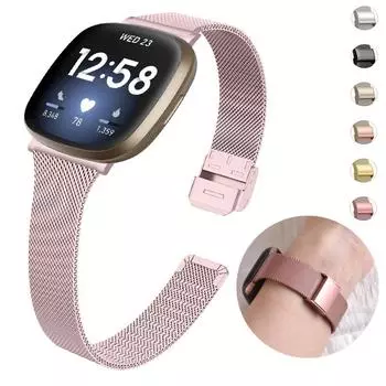 Fitbit Versa 3 4 Sense / 2 Band металлический ремешок для Fitbit Versa 2 Lite запястье миланский сменный браслет Fit Bit ремешок для часов Versa3 4 or Sense2 1 золотой