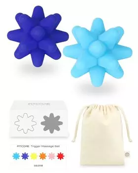 FITCORE Trigger Massage Ball Drawstring Bag Set Шиацу Массаж Пресс Товары Шея Плечи Спина Талия Ягодицы Стопы (Синий и темно-синий)
