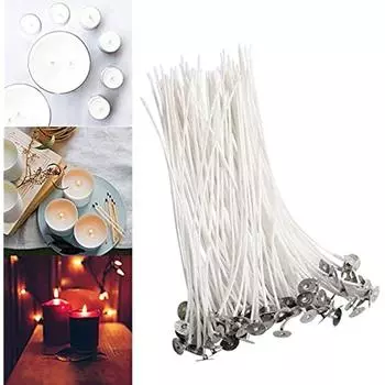 Фитиль для свечи, 50 шт. Натуральные стопоры для свечей, Пробки для свечей из натурального хлопка Изготовление свечей своими руками (10см) 20x20x3cm