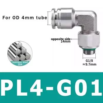 Фитинг пневматического шланга из нержавеющей стали 304, соединитель воздушной трубки PL 1/8 1/4 3/8 1/2 BSP, быстроразъемные трубные фитинги 10 Pcs
