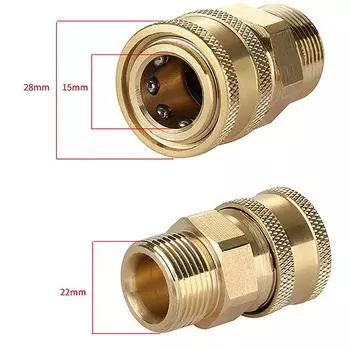 Фитинги для быстрого подключения мойки высокого давления M22 от 14/15 мм до 1/4 3/8 дюйма для мойки под давлением