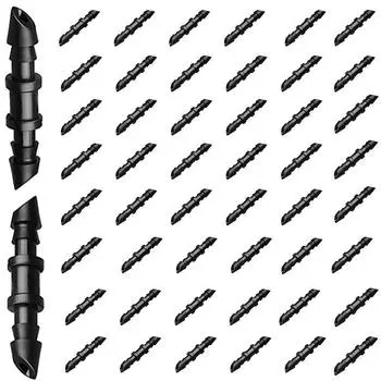 Фитинги для капельного орошения с шипами 1/4 дюйма, разъемы с шипами подходят для универсальных капельных трубок диаметром 1/4 дюйма, муфта для ирригации для капельной или спринклерной системы 50pcs