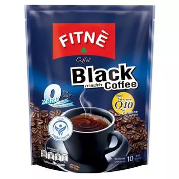 FITNE Coffee Смесь растворимого черного кофе с коэнзимом Q10 - Тайский 10 Sachets синий