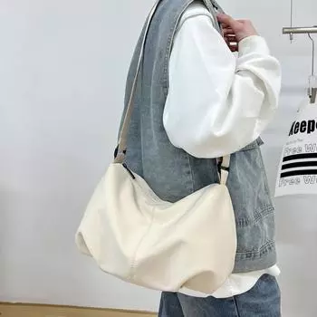 Фитнес и досуг Большая вместительная сумка-мессенджер Мужская японская спортивная сумка через плечо Студенческая модная сумка белый