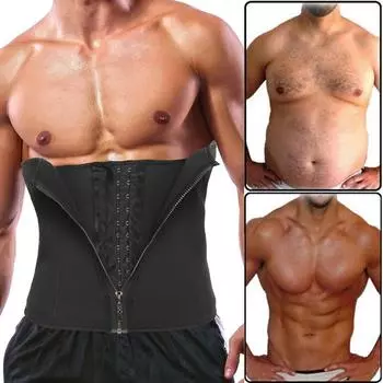 Фитнес корсет на пояс для мужчин M чёрный