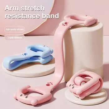 Фитнес-лента сопротивления Figure 8 с противоскользящей ручкой, портативная, для мужчин и женщин, для растяжки плеч, силовых тренировок, эластичный ремешок, натяжной канат B синий