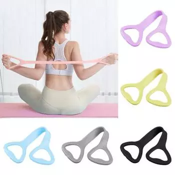 Фитнес-лента сопротивления Figure 8 с противоскользящей ручкой, портативная, для мужчин и женщин, для растяжки плеч, силовых тренировок, эластичный ремешок, натяжной канат зелёный