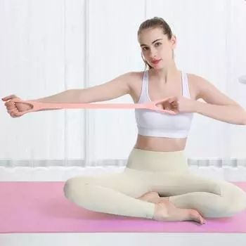 Фитнес-лента сопротивления Figure 8 с противоскользящей ручкой для переноски мужчин и женщин фиолетовый