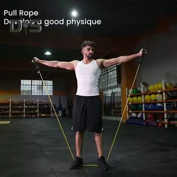 Фитнес-лента сопротивления с нескользящей ручкой портативная для мужчин и женщин растяжка плеч силовая тренировка тонизирование ног упражнения эластичный ремень натяжение жёлтый