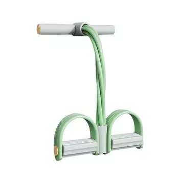 Фитнес-ленты сопротивления-4 Tube Pedal Puller, Pedal Puller, педальная лента сопротивления с ручкой, для растяжки живота/талии/рук/ног One Size зелёный