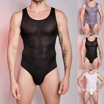 Фитнес Мужской Боди Высокоэластичный Комбинезон Легкий