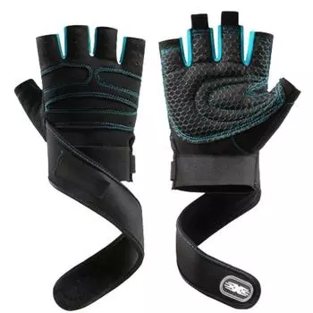 Фитнес-перчатки с полупальцами для мужчин и женщин, защита запястья, спортивные гантели, езда, нескользящий турник, упражнения на перекладине M
