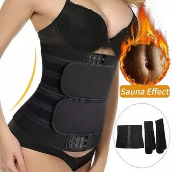 Фитнес пояс сауна для похудения (для женщин) S чёрный