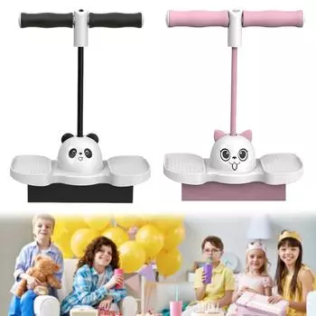 Фитнес-прыгающий мяч с ручкой, прыгающий мяч в виде панды, нескользящая игрушка для детей, помогающая им расти выше и играть на свежем воздухе Black white