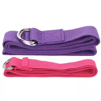 Фитнес-растяжка, неэластичный эластичный ремень для йоги, хлопковые фитнес-ленты с пряжкой DRing Purple Purple