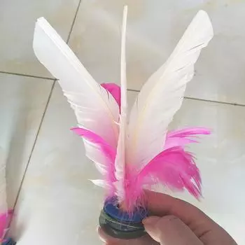 Фитнес Развлечения Белый перьевой волан Китай Цзяньцзы удар ногой Ручной руль Необычный гусиный перьевой волан one size