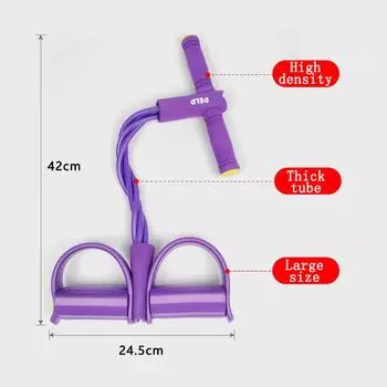 Фитнес-резинка 4 и 6 трубок Латекс Педальный тренажер Sit-Up Pull Rope Expander Эластичные ленты Оборудование для йоги Пилатес Тренировка 4 Tube