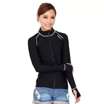 Фитнес Сделано в 602 Rash Long Sweat Quick Finger Hole Flat Seamers (Лемод) Купальник, женский купальник, купальник, Япония, защита, рукав, абсорбирующий, чёрный