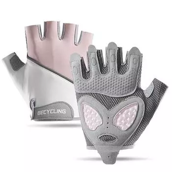 Fitness Gloves for Men and Women Outdoor Non Slip Wear Resistant Cycling Breathable Ice Silk Love Liquid Silicone Sports Half Finger Gloves One Size