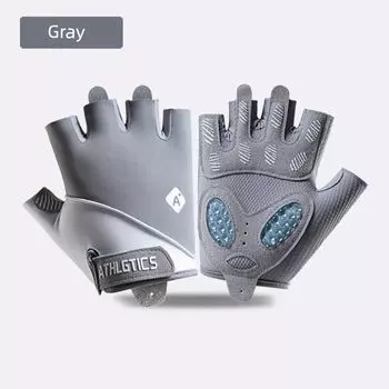 Fitness Gloves Half Finger Men and Women Training Anti-Skid Shock Absorption Exercise Cycling Yoga Dumbbell Exercise Abrasion Resistant Yoga Exercise BZ037 gray White L