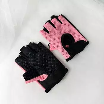 Fitness Gloves Men and Women Breathable Thin Half Finger Spinning Yoga Equipment Training Non-Slip Anti-Cocoon Exercise Cycling Net hole pink S